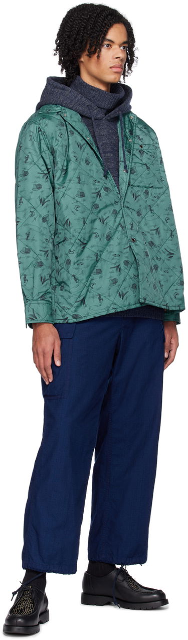 Bunda BEAMS BEAMS PLUS Quilted Fishing Print Jacket Zelené | 38180380139, 3