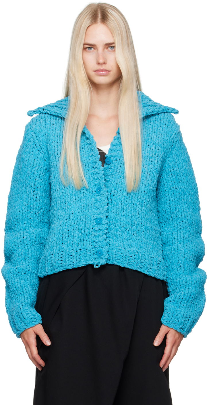 Sveter JW Anderson Blue Button Cardigan Tyrkysová | KW1226-YN0368, 0