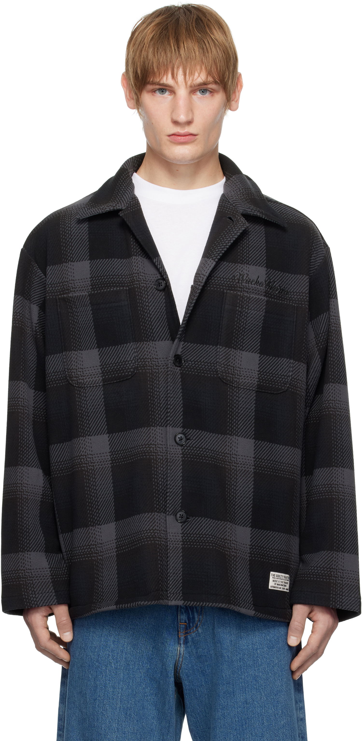 Košeľa WACKO MARIA Fleece Shirt Čierna | 24FW-WMO-BL25, 0