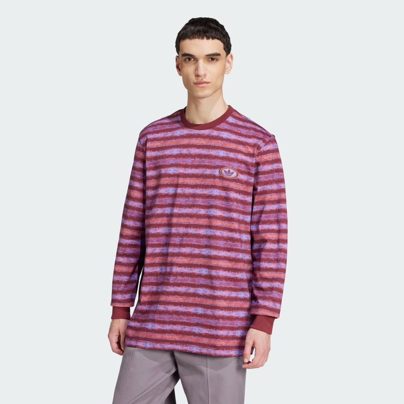 Tričko adidas Originals 90s Long Sleeve Stripe Fialová | JL6153