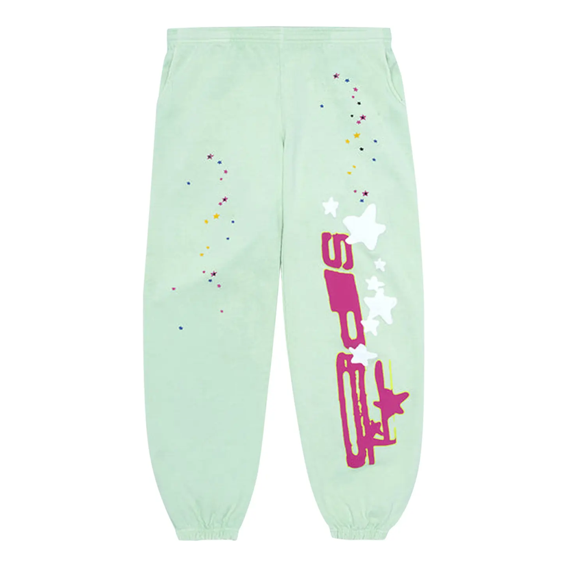 Tepláky Sp5der Sp5der Graphic Print Sweatpants Zelené | SP5-LIME-SP