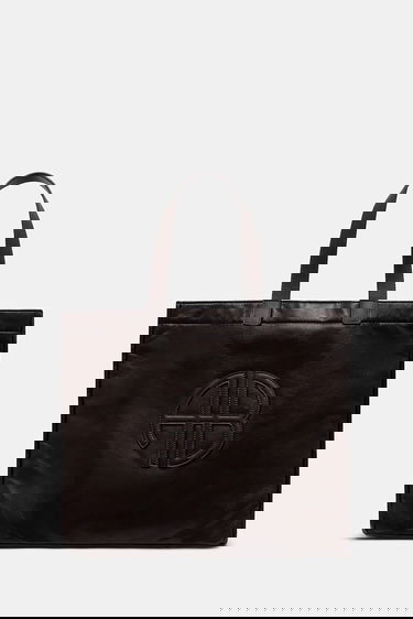 Tote bag Anine Bing Leo Embossed Leather Tote Bag Hnedá | A.13.11841, 0