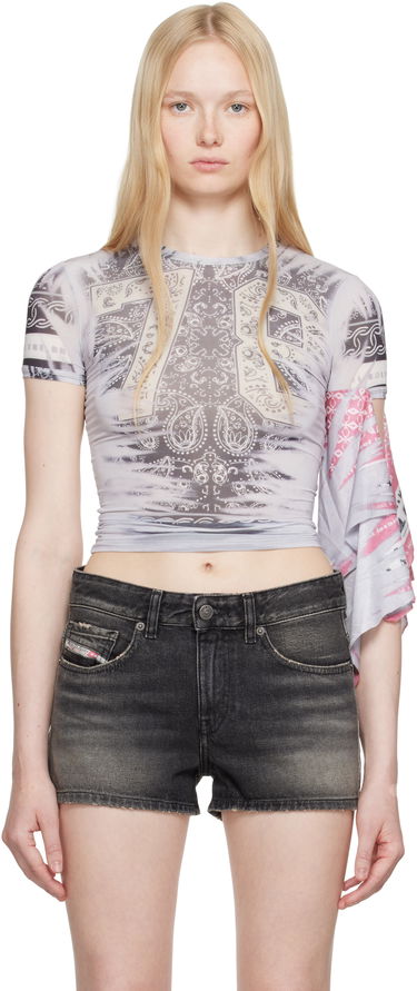 Tričko Diesel Diesel T-Dana Paisley Mesh T-Shirt Šedá | A18211 0KIBH, 0