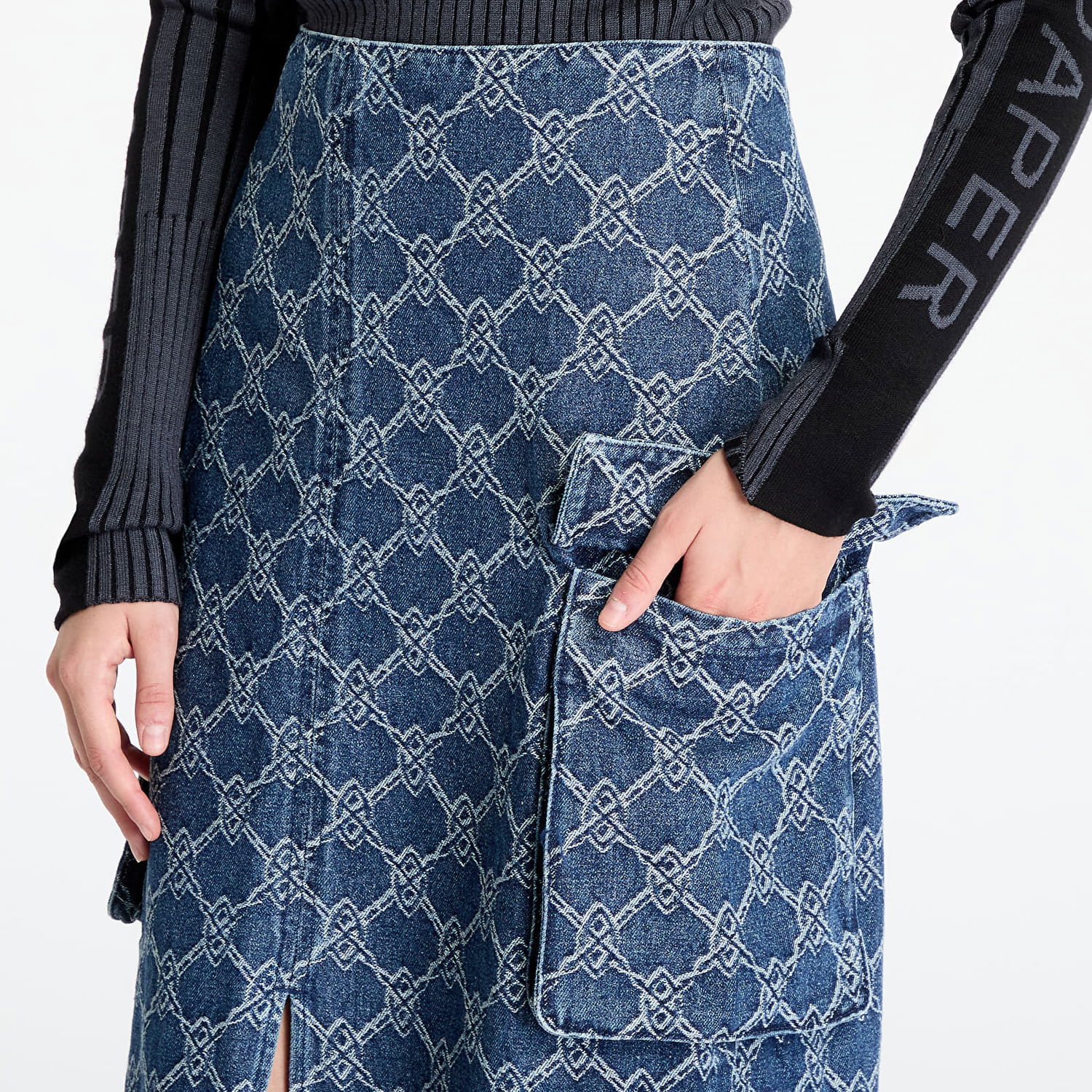 Sukňa DAILY PAPER Skirt Zora Denim Cargo Skirt Blue Modrá | 2421066, 1