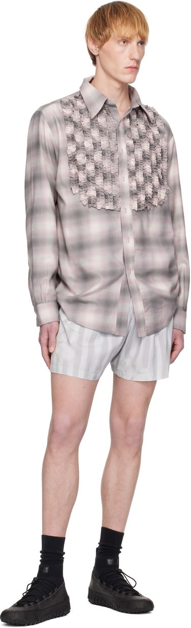 Košeľa Collina Strada Collina Strada Tuxedo Ruffle Plaid Button-Up Shirt Ružová | XX3076, 3