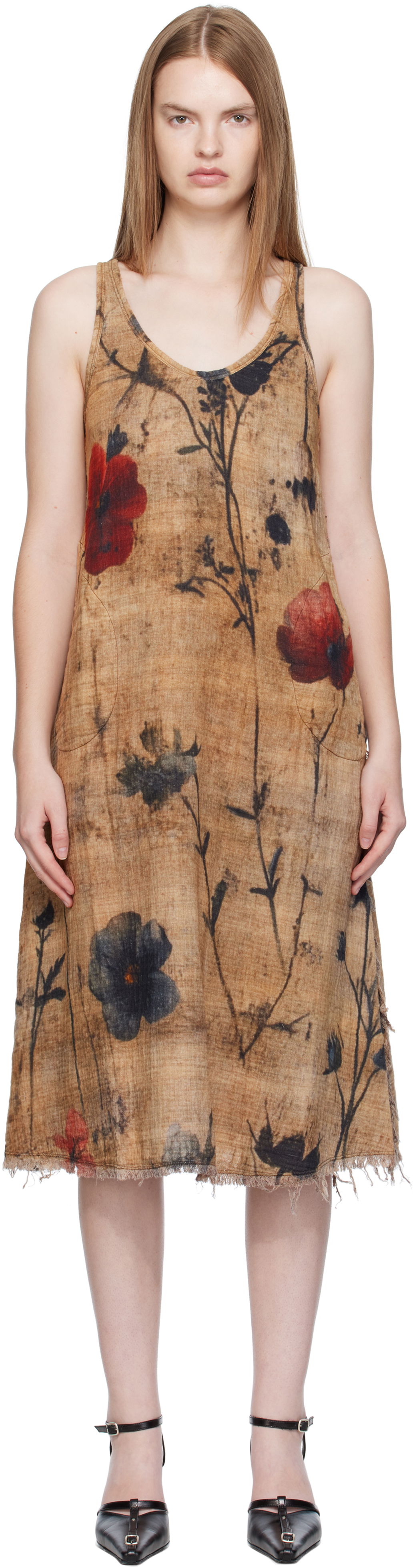 Šaty R13 R13 Reversible Tank Midi Dress Hnedá | R13WR466-R583B, 0