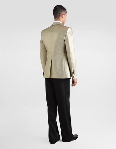 Bunda Dolce & Gabbana Double-breasted Lamé Jacquard Tuxedo Jacket Metalická | G2QU4TFJODVS0997, 2