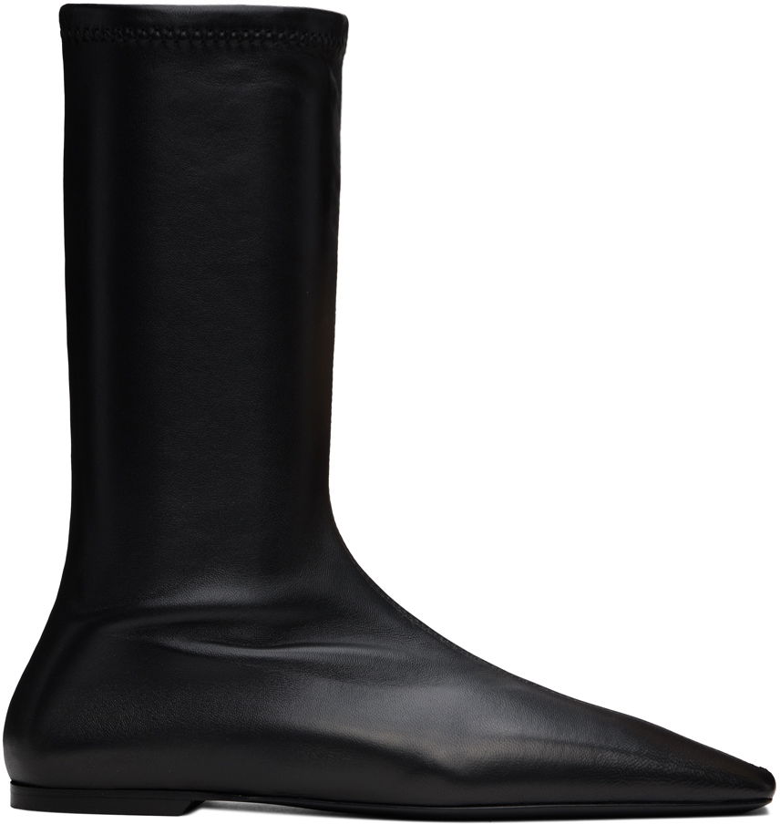 Oblečenie TOTEME TOTEME 'The Sock' Stretch Leather Boots Čierna | 244-WAS0160-LE0089, 0