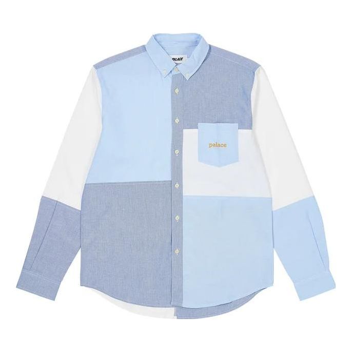 Košeľa Palace Oxford Patchwork Shirt Modrá | P24SHT034