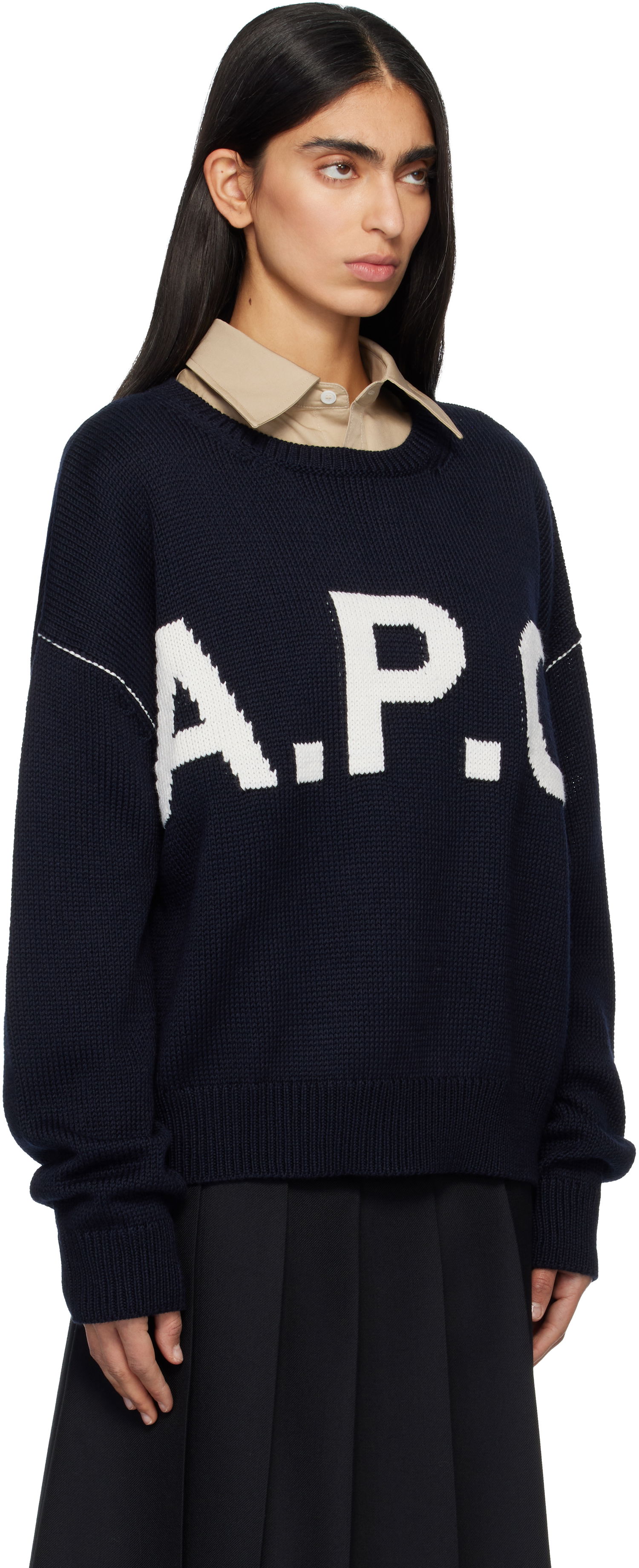 Sveter A.P.C. A.P.C. Logo Sweater Navy | WOASL-M23009, 1