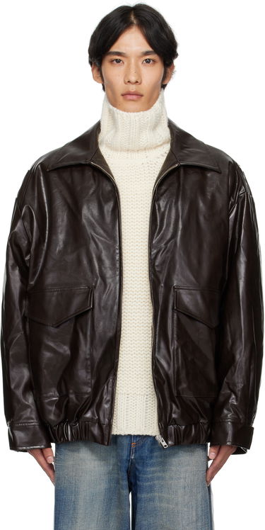 Bunda Maison Margiela MM6 Maison Margiela Sports Faux-Leather Jacket Hnedá | SH0AM0065 M35465, 0