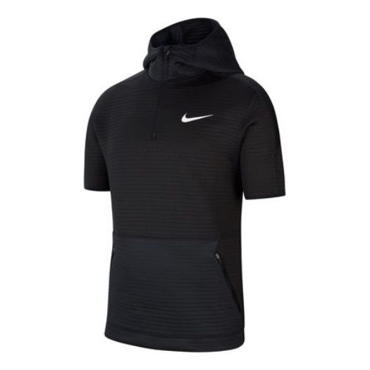 Mikina Nike Pro 1/4 Zip Short Sleeve Training Hoodie Čierna | CQ8344-010
