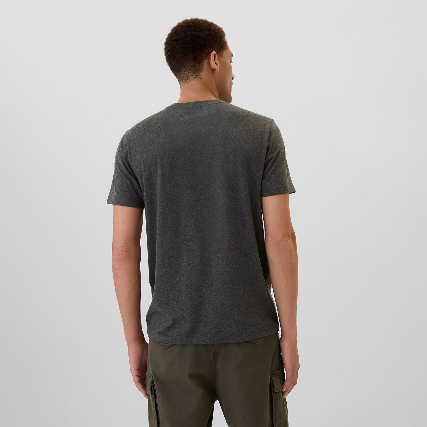Tričko GAP T-shirt Micro Logo Crew Charcoal Heather S Čierna | 502022-00, 1