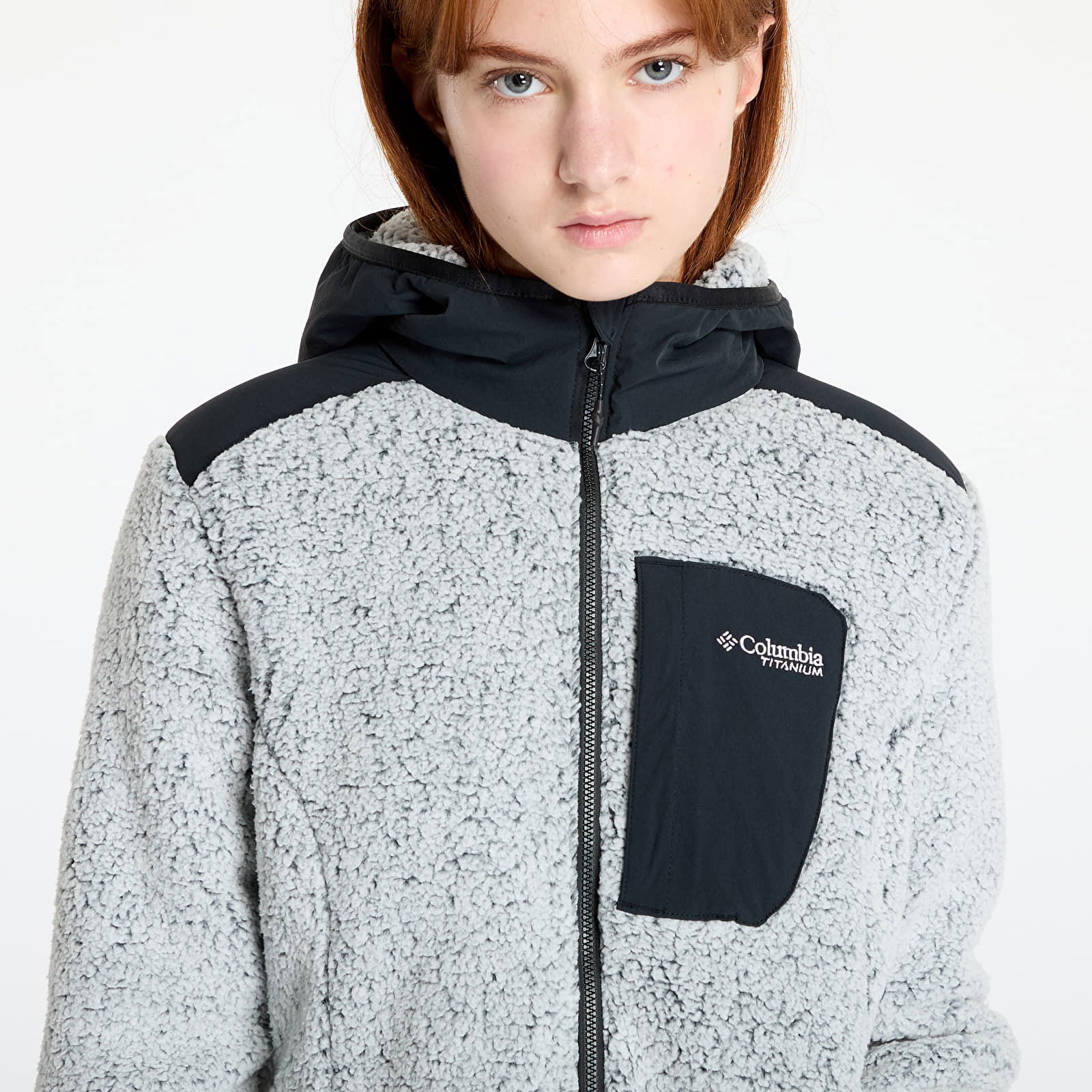 Arctic Crest™ Sherpa Full Zip Fleece Jacket White/ Black