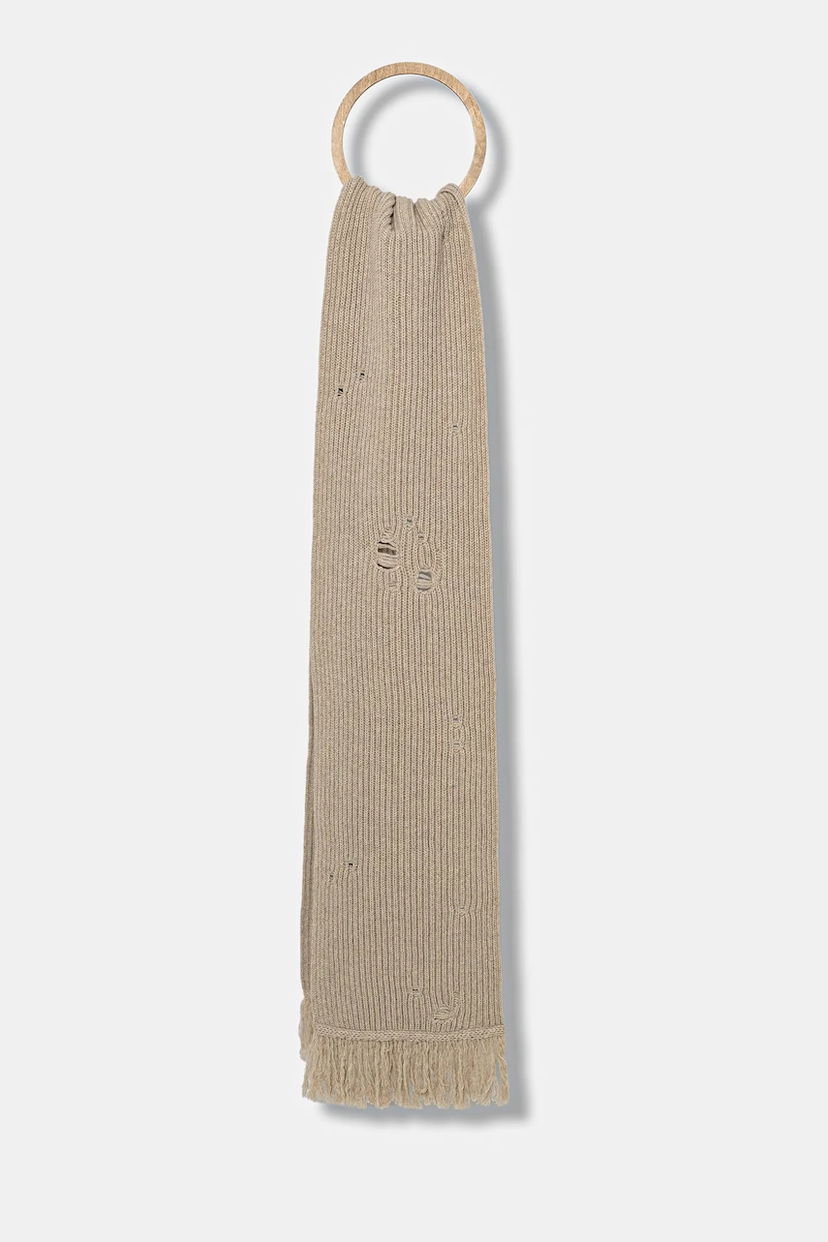 Šál Maison Margiela Ribbed Distressed Scarf MM6 Maison Margiela Béžová | S52TE0056.M13138.806M