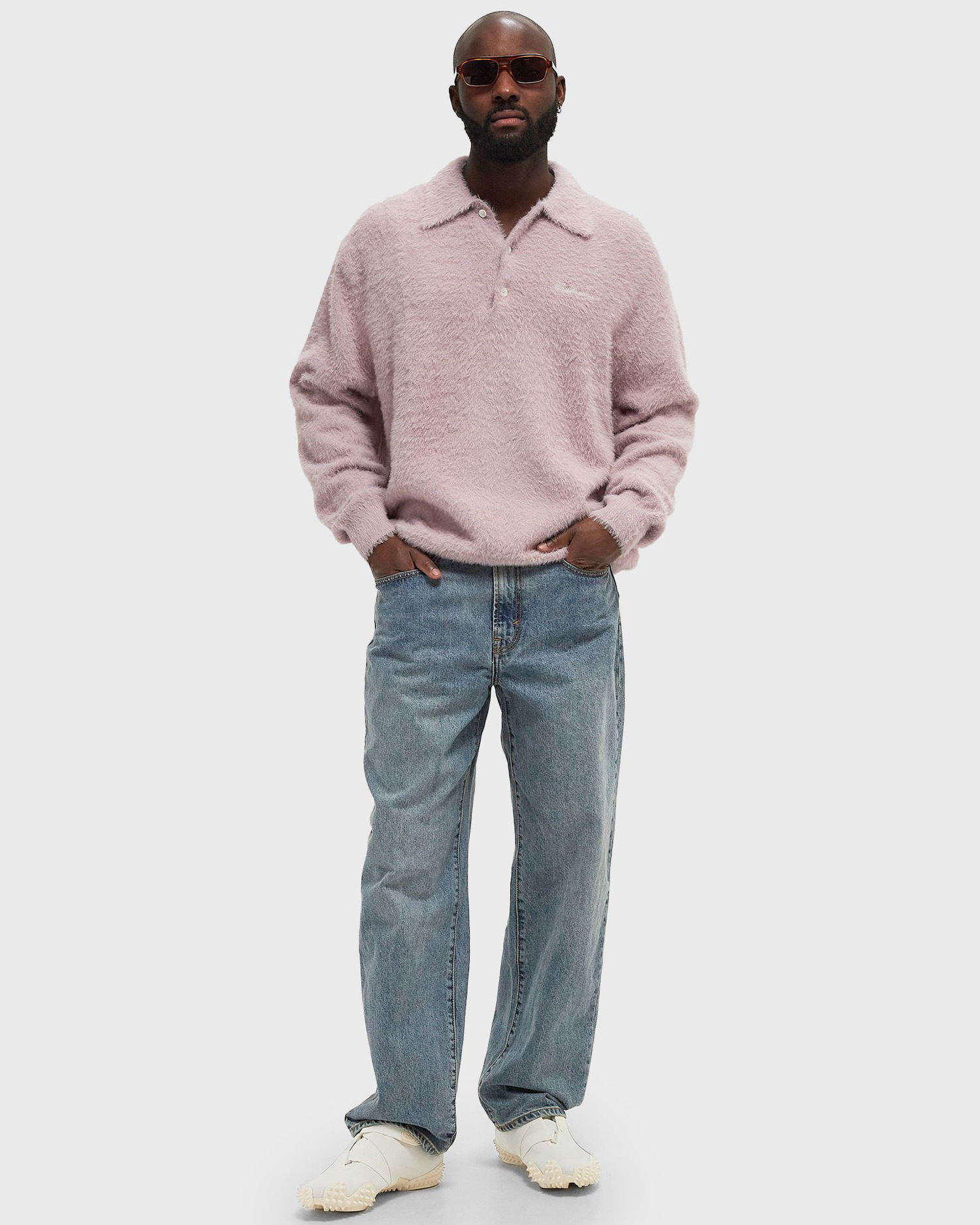 Polo tričko thisisneverthat Shaggy Knit Polo Ružová | TN243KKNPK08PNK, 1
