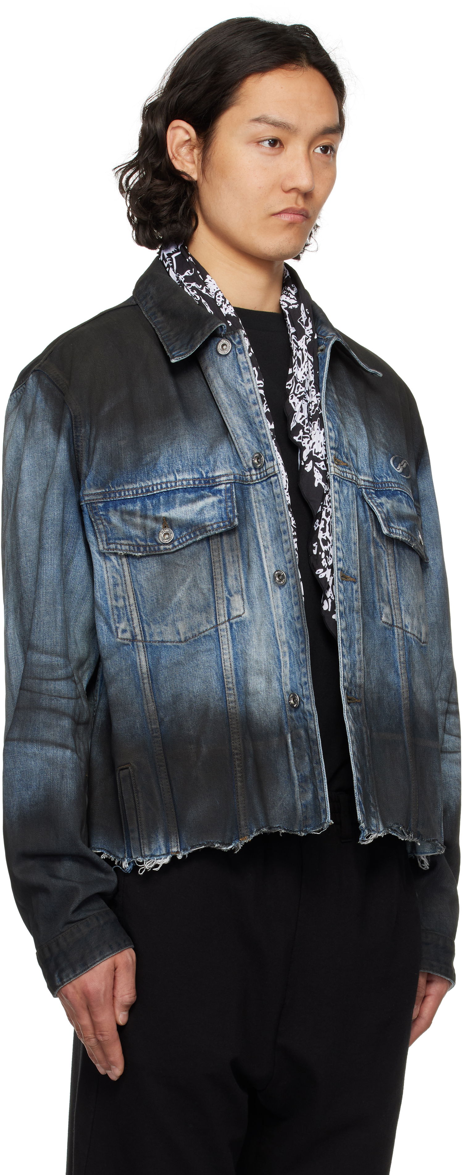 Bunda We11done We11done Sprayed Sporty Selldone Denim Jacket Modrá | WD-DJ1-25-308-U-BL, 1