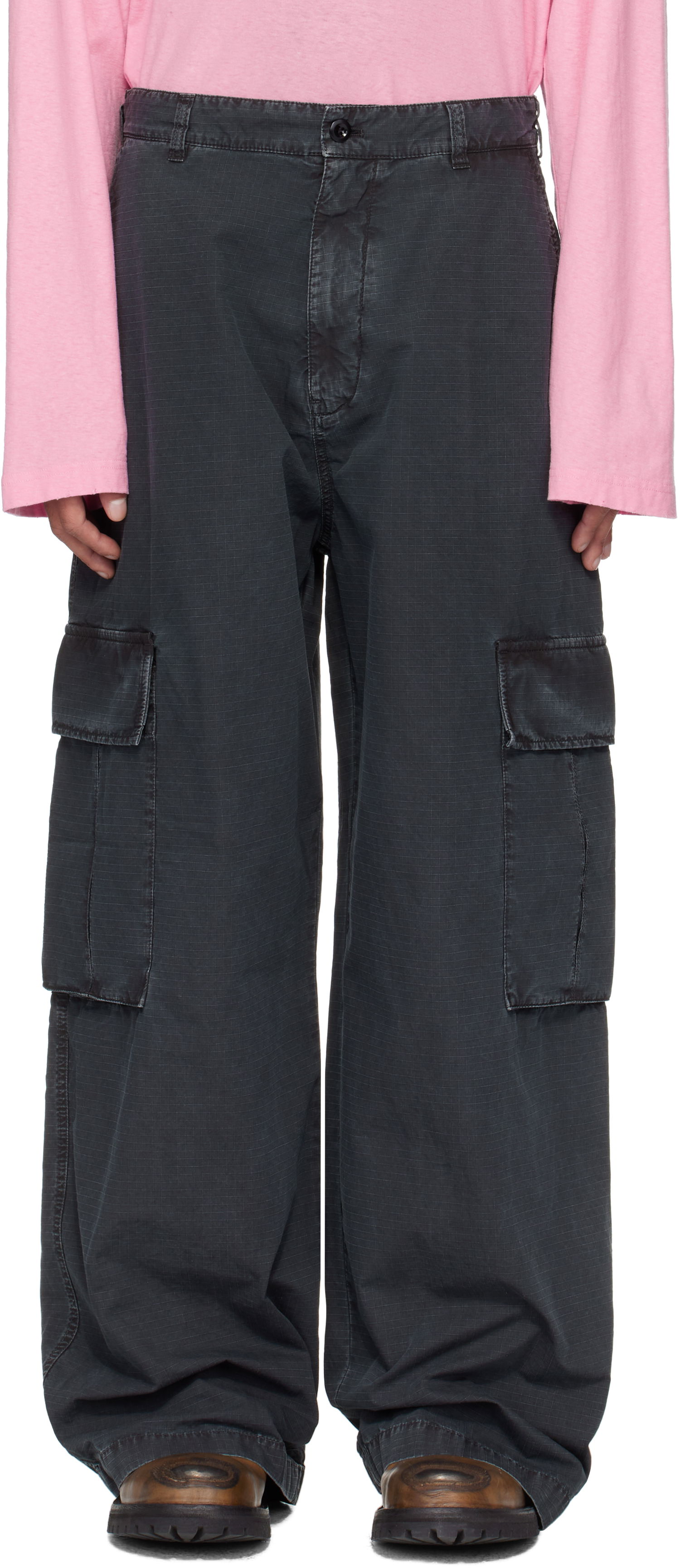 Cargo nohavice Acne Studios Acne Studios Ripstop Cargo Pants Čierna | BK0657-, 0