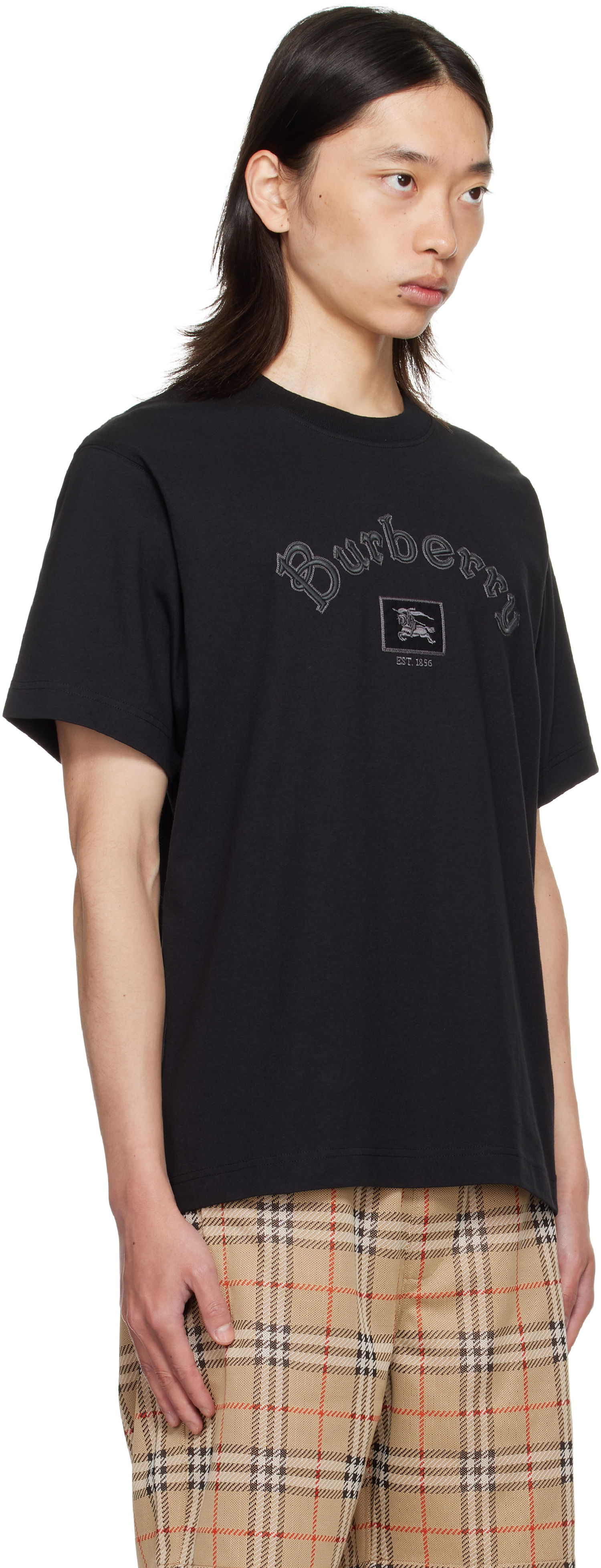 Tričko Burberry Burberry Gothic Logo Cotton T-Shirt Čierna | 8116061, 1