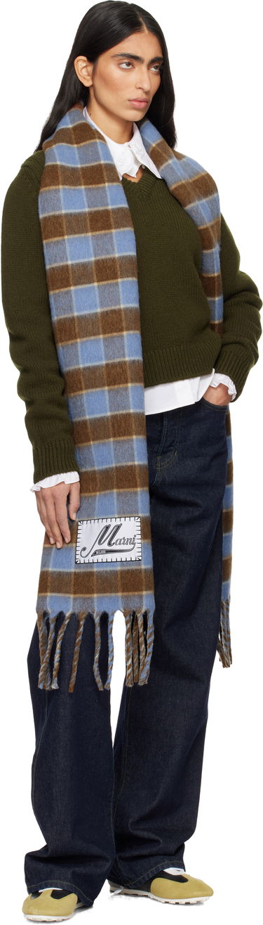 Šál Marni Double Check Logo Wool Mohair Scarf Rôznofarebný | SCMC0140Y0 UAW052, 4