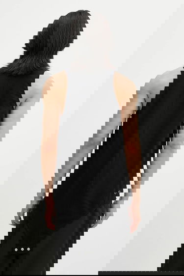 Tielko Rick Owens Rick Owens DRKSHDW Knitted Basketball Tank with Subhuman Inhuman Superhuman Champion Lettering Čierna | CM01E1678.CHJG, 2