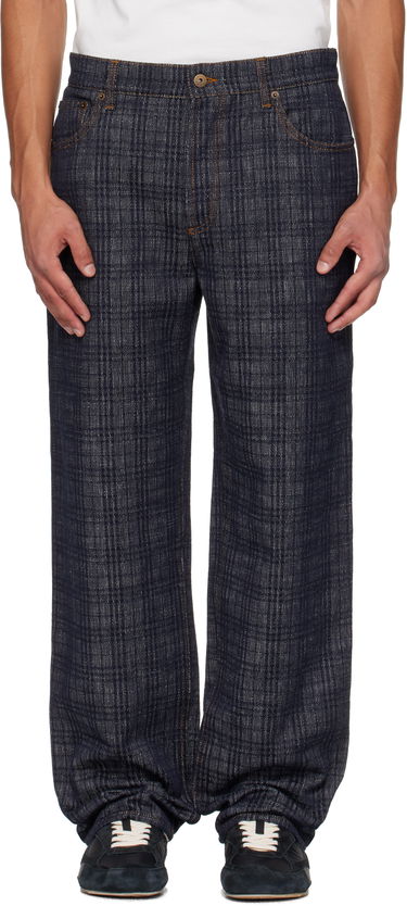 Džínsy Burberry Burberry Loose Check Jeans Modrá | 8110647, 0