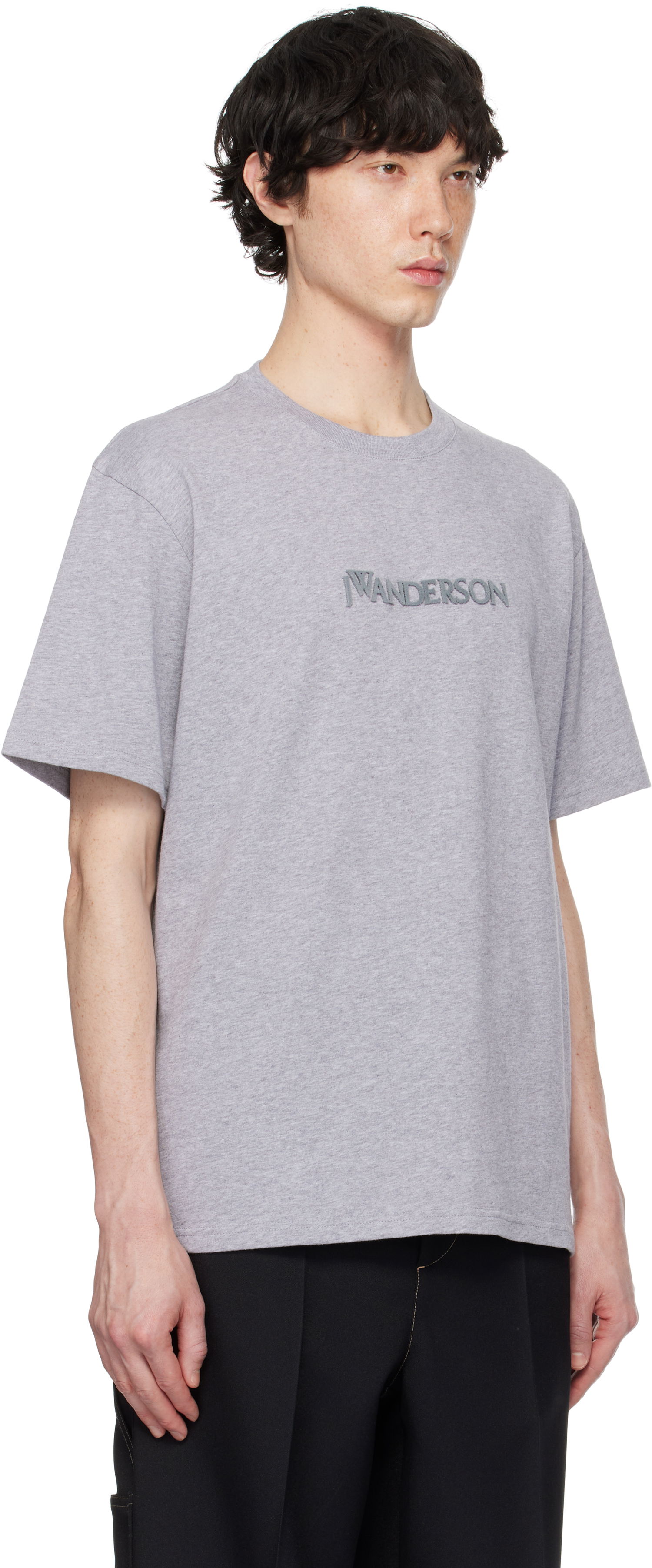 Tričko JW Anderson JW Anderson Logo Embroidery T-Shirt Šedá | JT0258-PG1510, 1