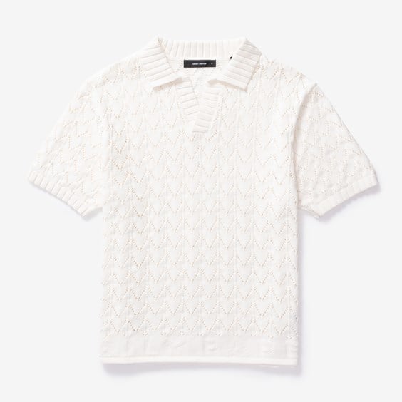 Polo tričko DAILY PAPER Yinka Relaxed Knit Polo Tee Biela | 2411045, 0