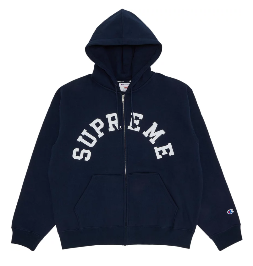 Mikina Supreme Champion Zip Up Hooded Sweatshirt Navy Čierna | SS24SW37 NAVY, 0