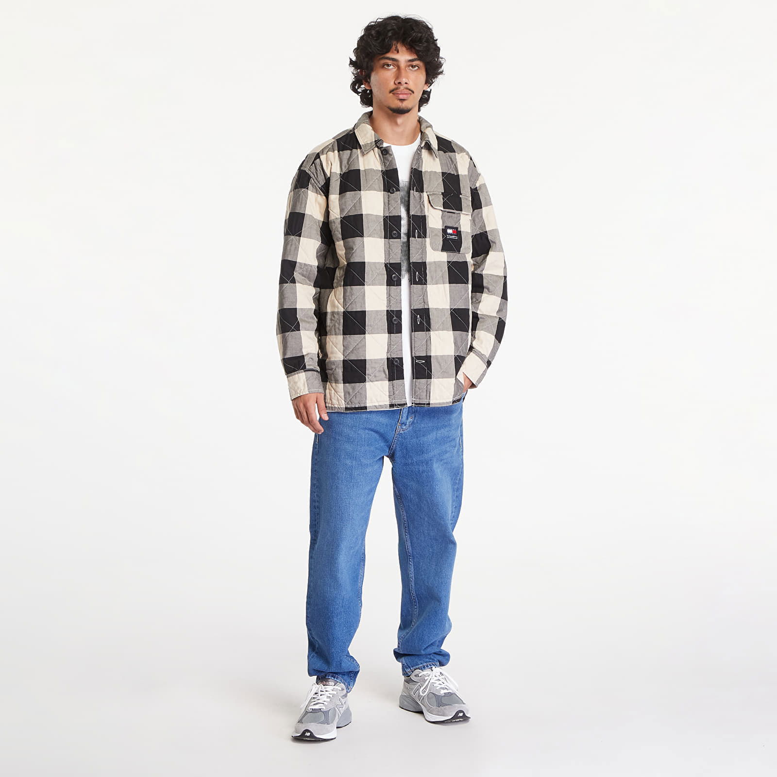 Lined Check Overshirt Black