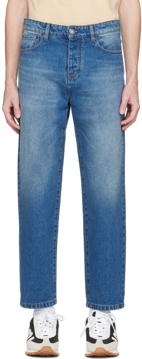 Džínsy AMI Tapered Jeans Modrá | HTR103.DE0001, 0