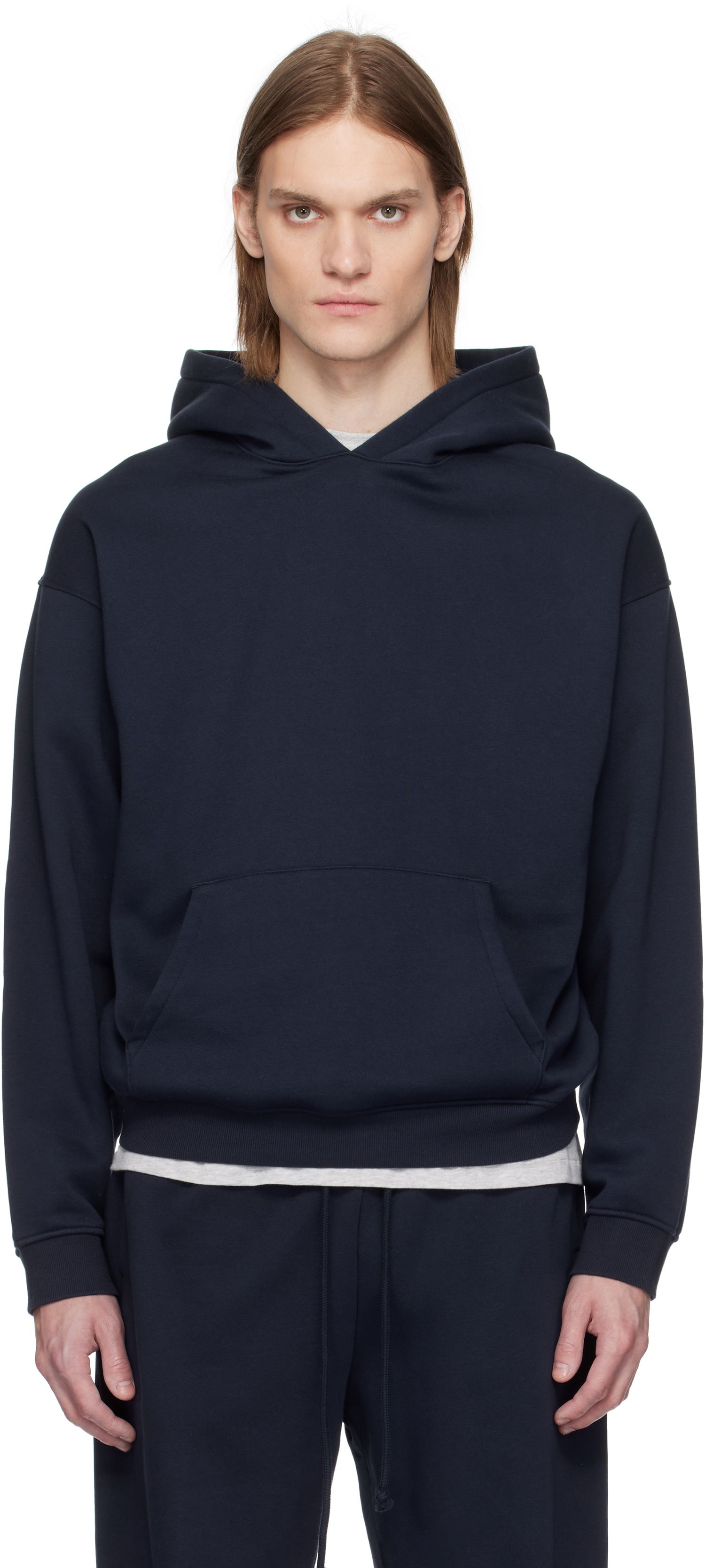 Mikina SKIMS SKIMS Fleece Relaxed Hoodie Navy | PL-PLO-8461M-NAVY, 0