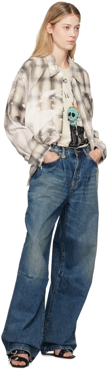 Džínsy R13 R13 Wayne Wide Leg Jeans Modrá | R13WD146-D207A, 3