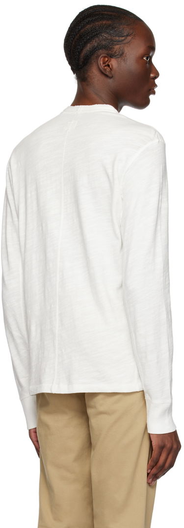 Tričko rag & bone Rag & Bone Long Sleeve Henley Shirt Biela | M000T656G, 2