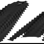 Crewneck Knit Pullover with Embossed Logo, Size Large