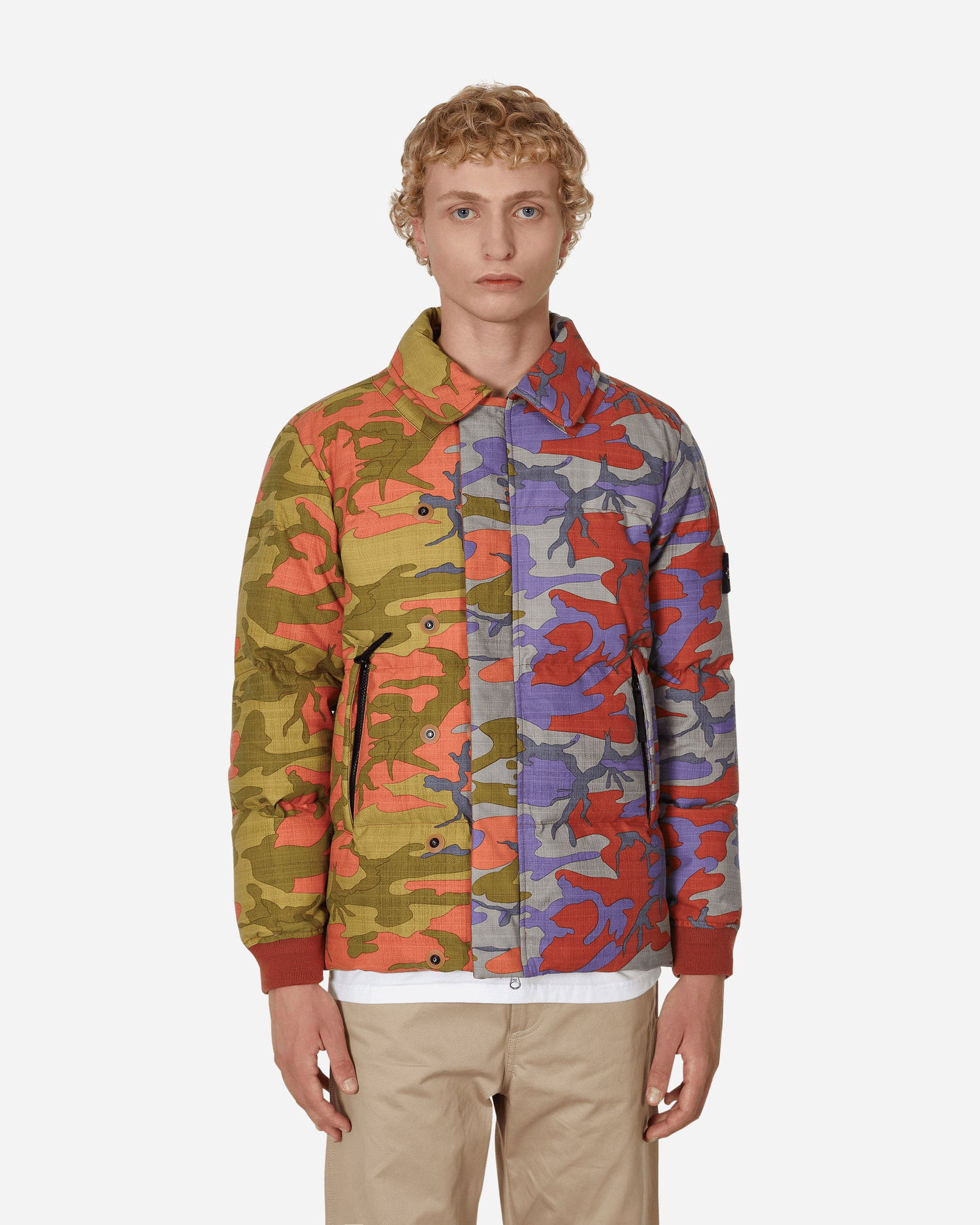 Bunda Stone Island Heritage Camo Ripstop Nylon Down Jacket Oranžová | 7 V0015, 0