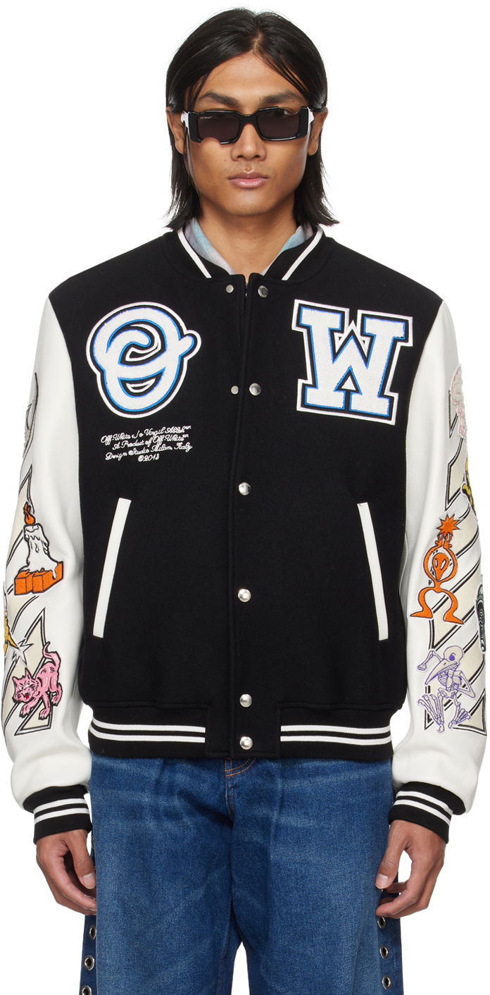 Bomber bunda Off-White Patch Bomber Jacket Čierna | OMJA059G23LEA0011001, 0