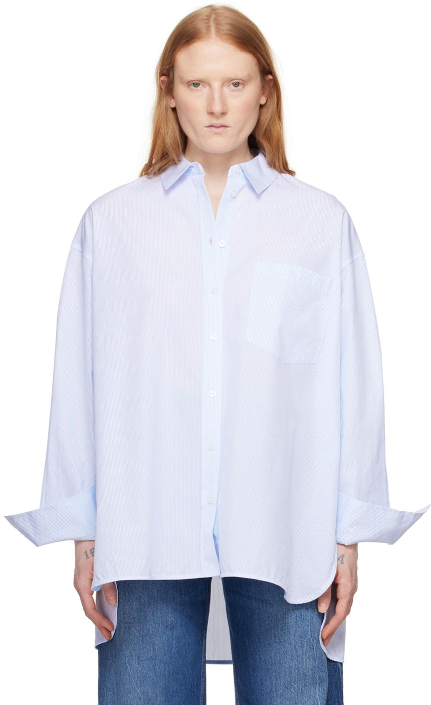 Košeľa Anine Bing Oversized Striped Shirt Modrá | A-07-5830-434, 0