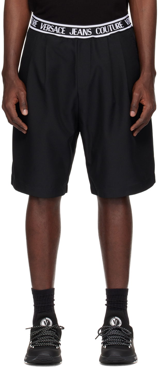 Couture Black Jacquard Shorts