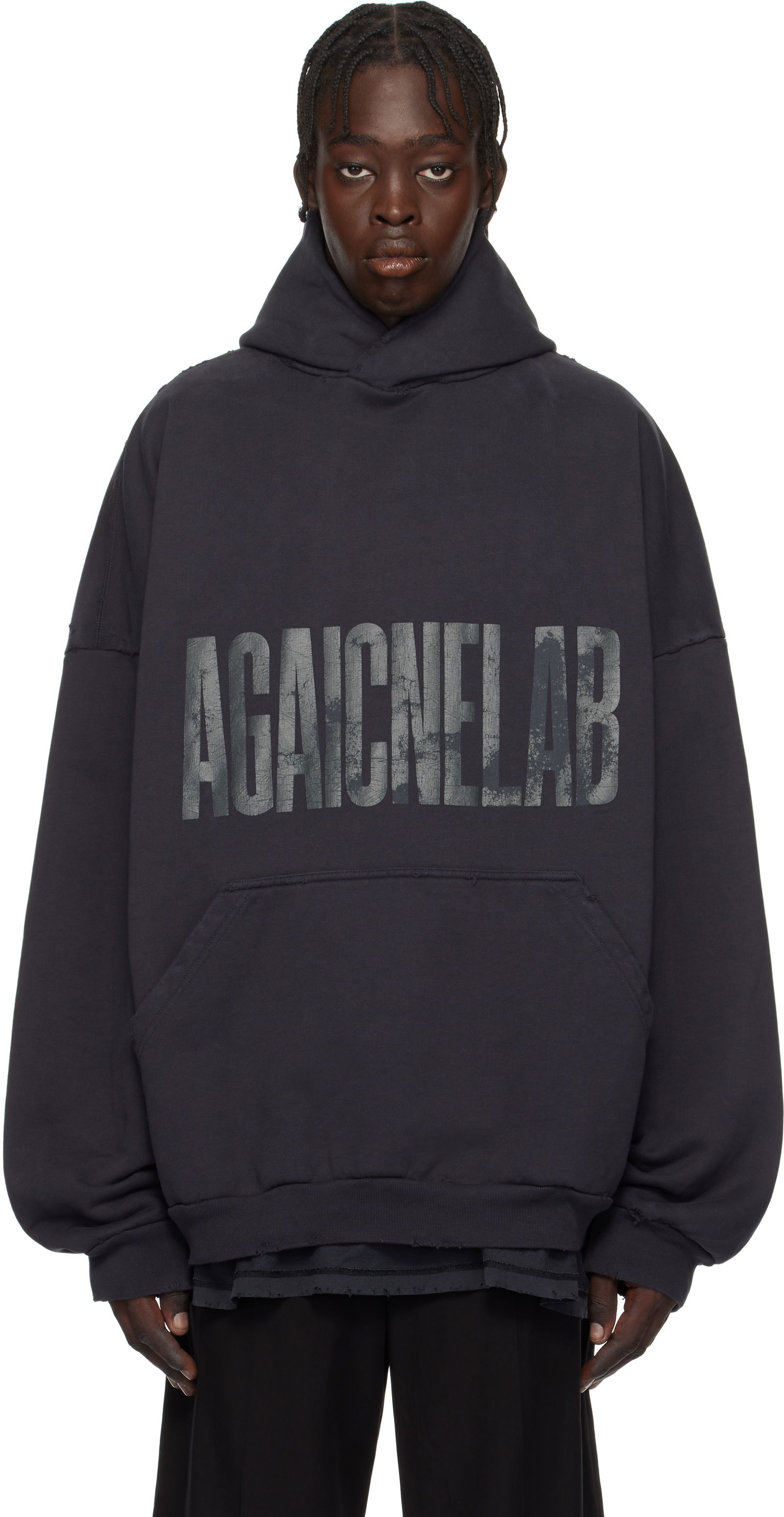 'Agaicnelab' Large Fit Hoodie