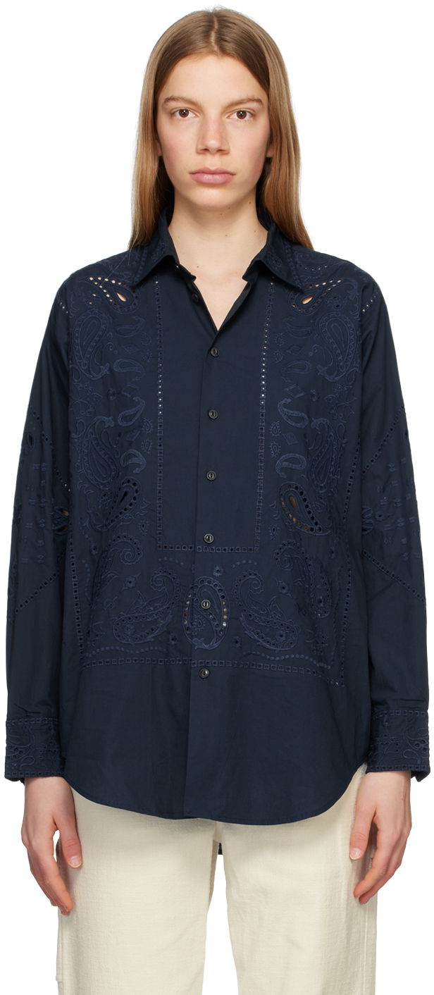 Košeľa rag & bone rag & bone Vivian Embroidered Shirt Navy | WAW23PA0139Q13, 0