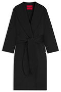 Relaxed-fit robe-style coat with tie-up belt