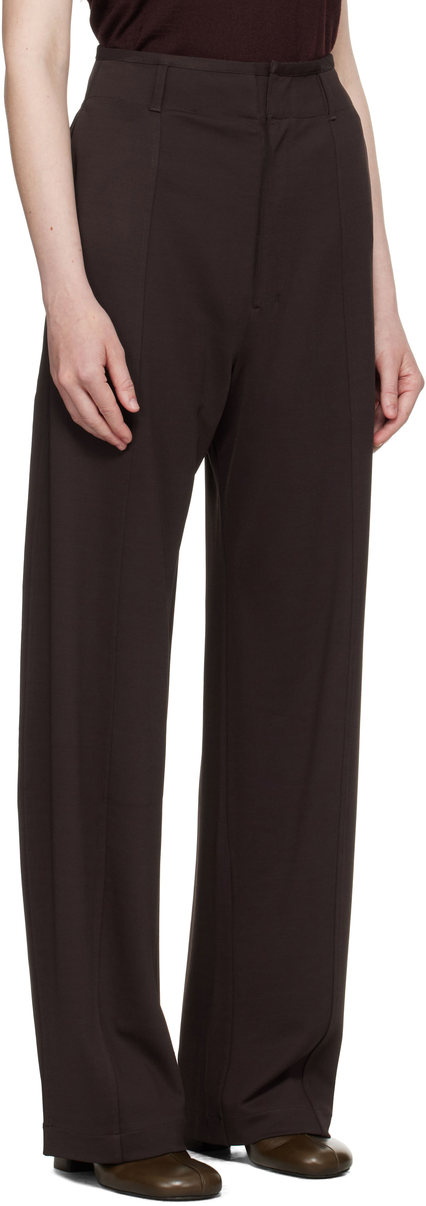 Nohavice LEMAIRE Lemaire Relaxed Volume Trousers Hnedá | PA1205 LJ1034, 1