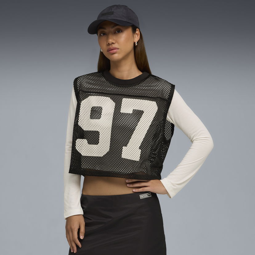 Crop Top Puma ROSÉ Cropped Mesh Relaxed Fit T-Shirt Biela | 633804_01