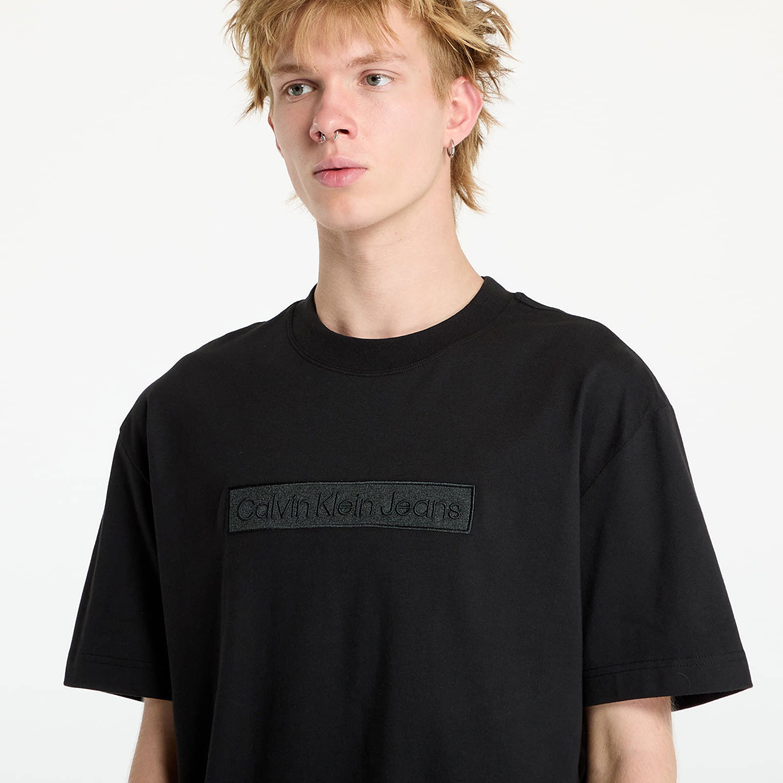 Embroidered Box Tee Black