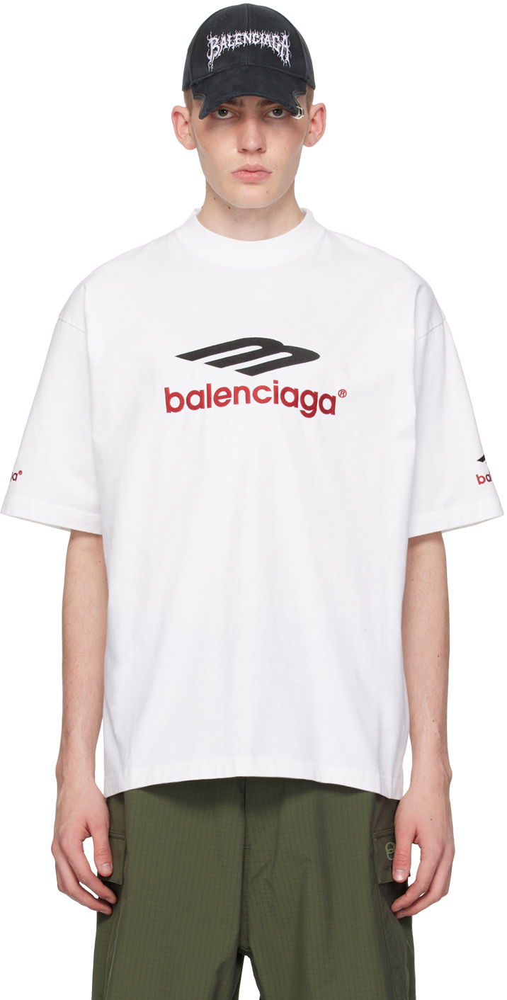Tričko Balenciaga 3B Sports Icon T-Shirt Biela | 764235-TPVD7-9065
