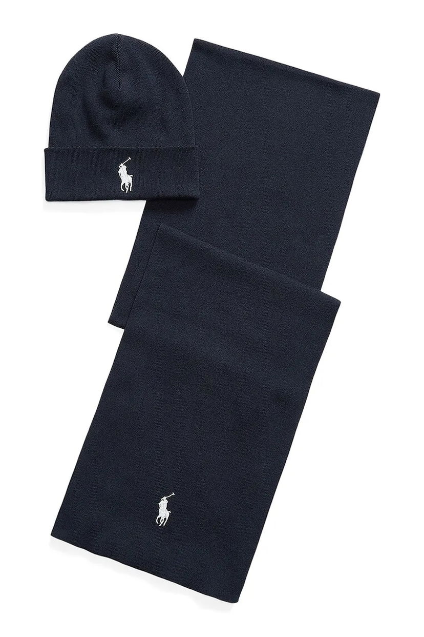 Šál Polo by Ralph Lauren Beanie and Scarf Set Navy | 710953262