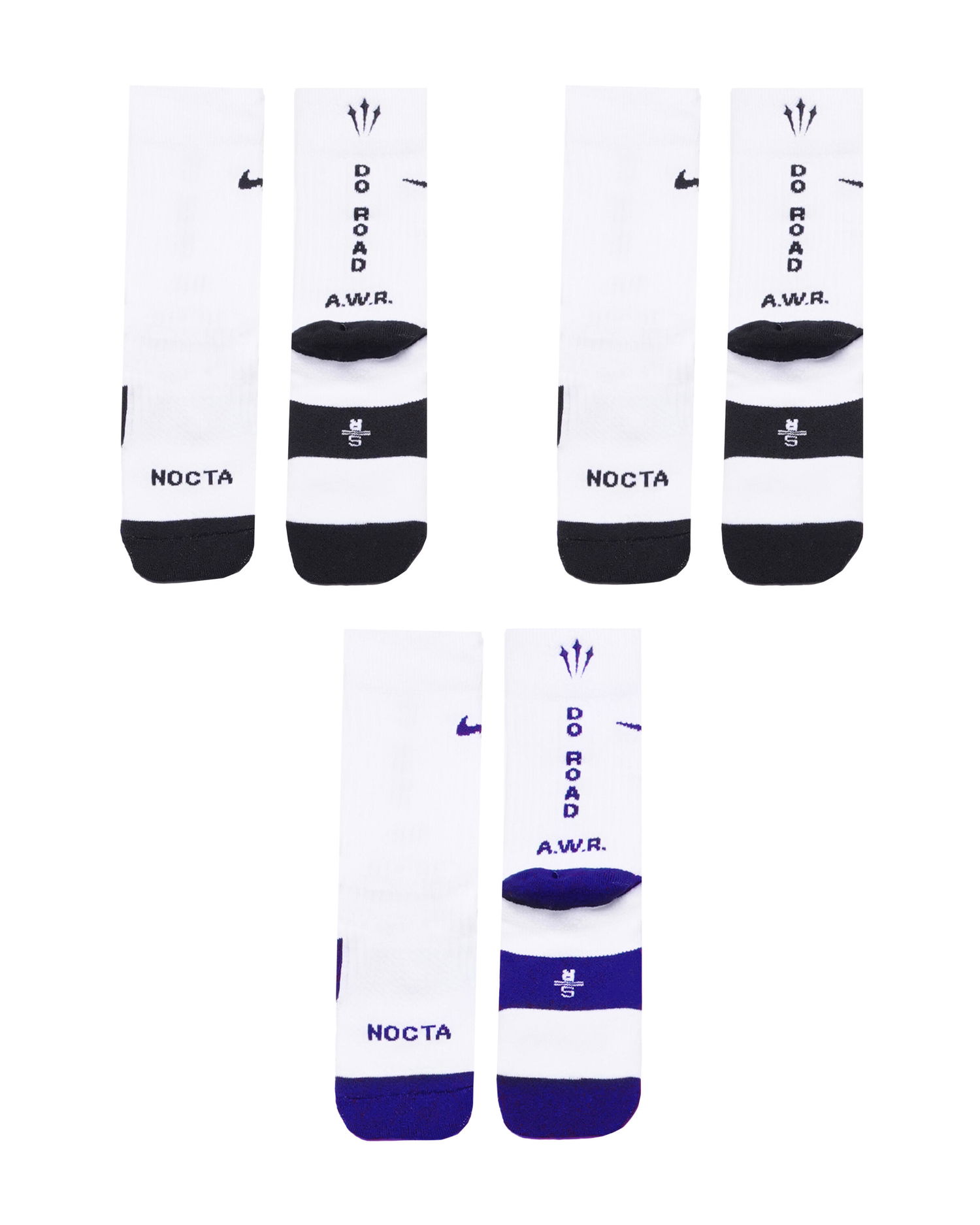 Ponožky Nike Nocta x SNEAKER SOX CREW 3PR 160 RACING Biela | FV3806-900, 0