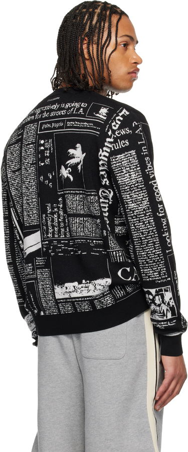 Sveter Palm Angels LA Times Edition Newspaper Print Sweater Čierna | PMHE058F25KNI0011005, 2