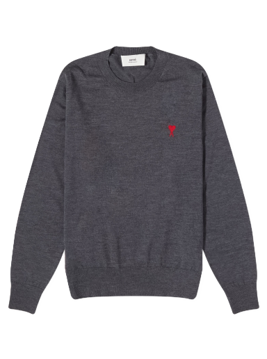 Sveter AMI Small A Heart Crewneck Šedá | HKS111-KN0025-055